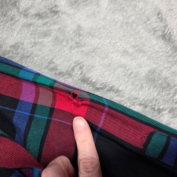 Ely Cattleman Shirt Mens Large Black Red Green Blue Pearl Snap Flannel Button Up - Picture 5 of 7